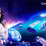 a girl with poker chips next to her